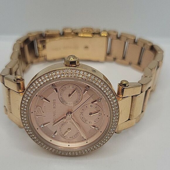 Michael Kors MK6352 Women's Stainless Steel Analog Gold Dial Quartz Watch BC627 - Picture 6 of 10